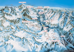 Mapa Pista ski em Chamonix