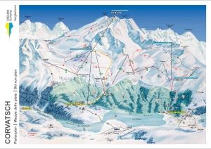 mapa pista ski em St Moritz Corvatsch